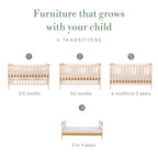 Tutti Bambini Rio Cot Bed with Cot Top Changer & Mattress - Cashmere/Honey Oak