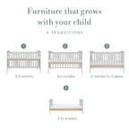 Tutti Bambini Rio Cot Bed with Cot Top Changer & Mattress - Dove Grey & Honey Oak
