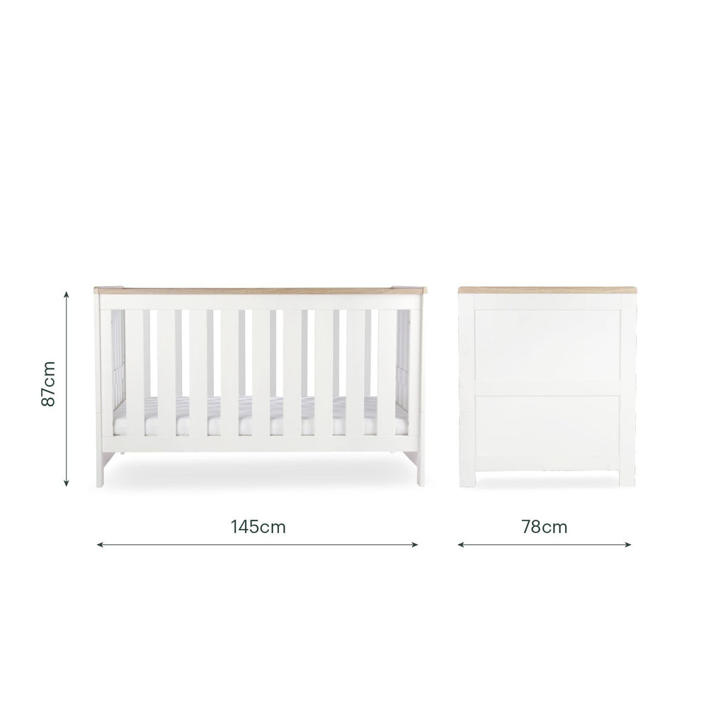 CuddleCo Burford 3 Piece Nursery Furniture Set - White & Oak