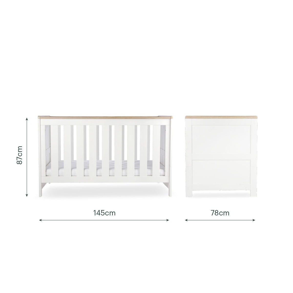 CuddleCo Burford 3 Piece Nursery Furniture Set - White & Oak