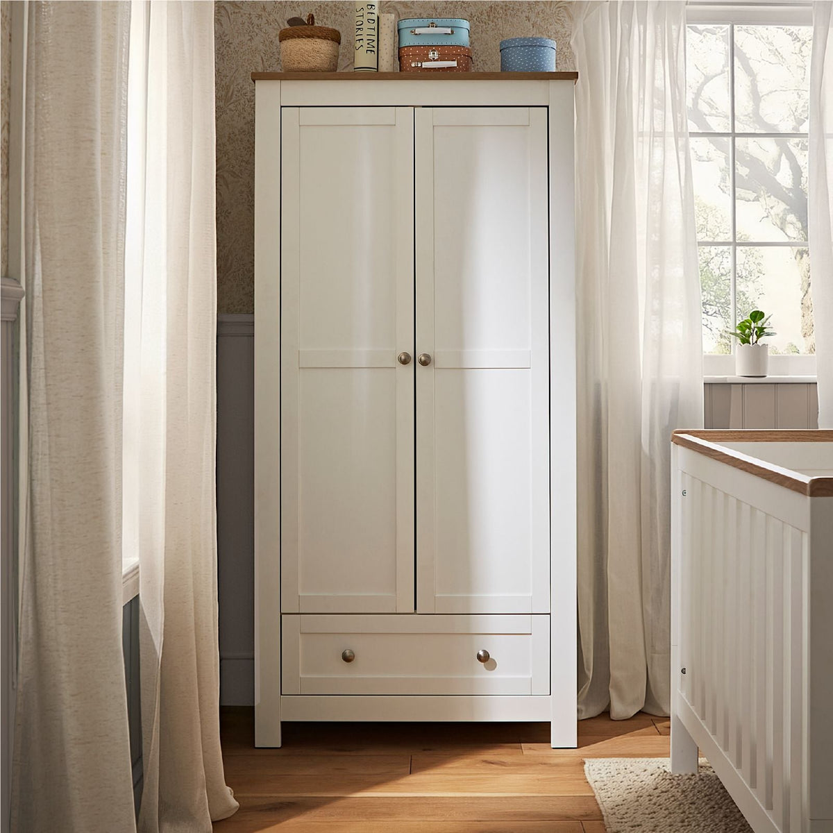 CuddleCo Burford Wardrobe - White & Oak