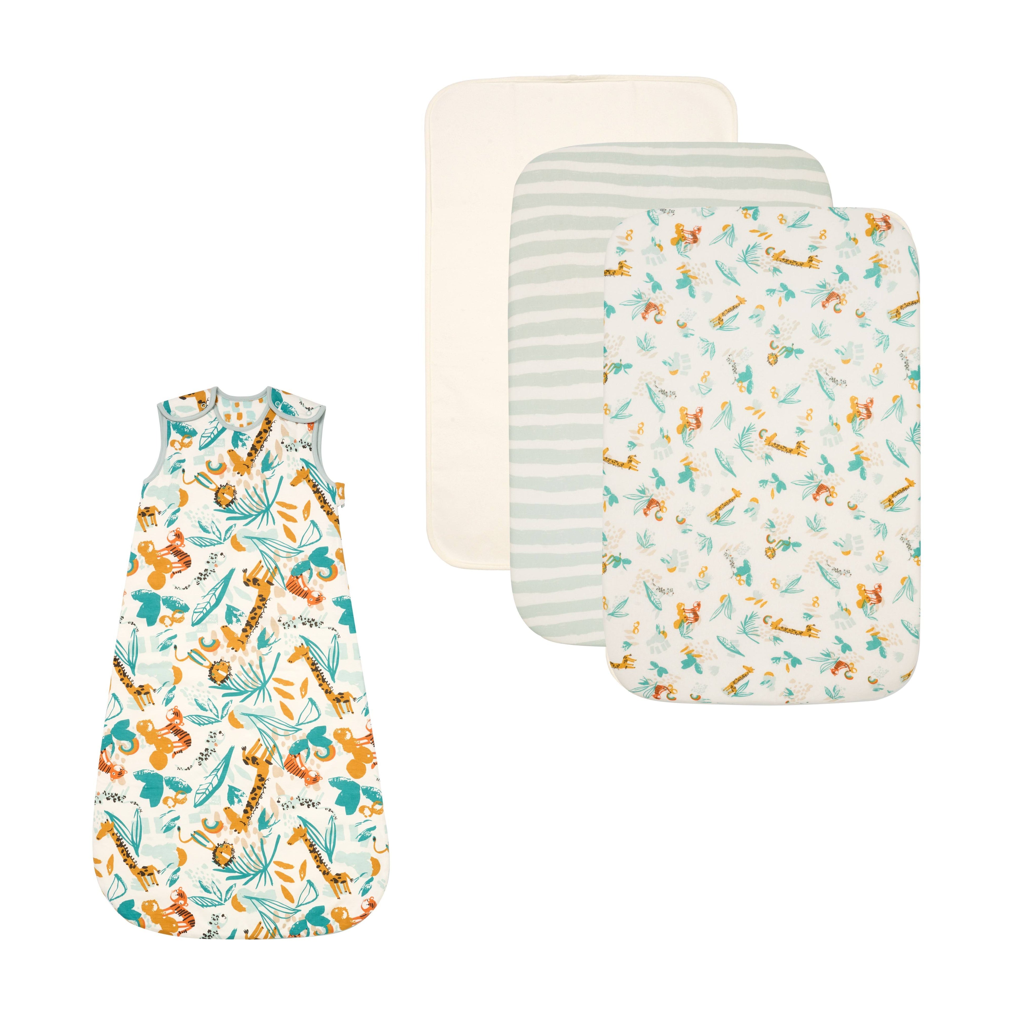 Tutti Bambini Run Wild Bedside Crib Bundle - Run Wild