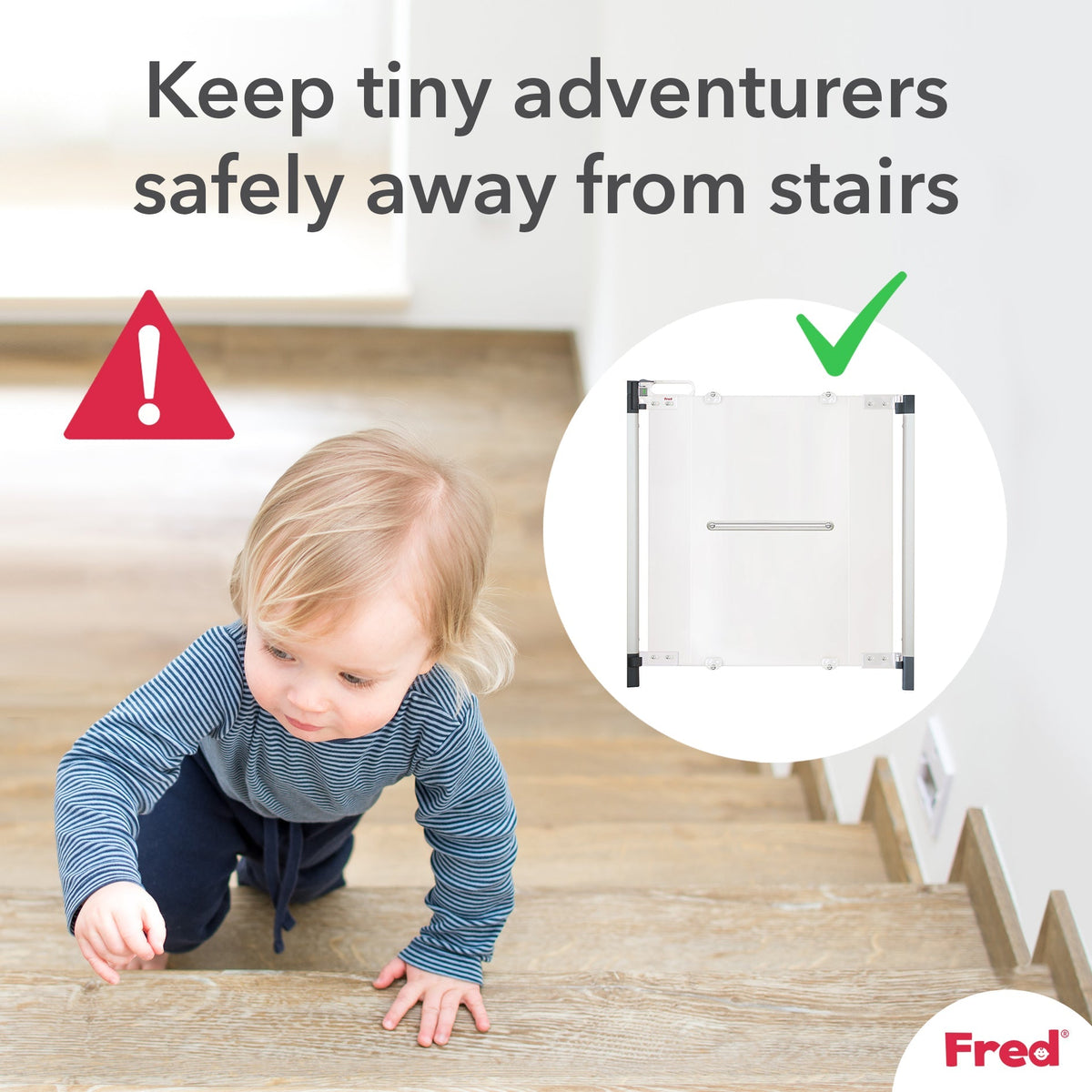 Fred Safety Screw Fit Clear-View Stairgate
