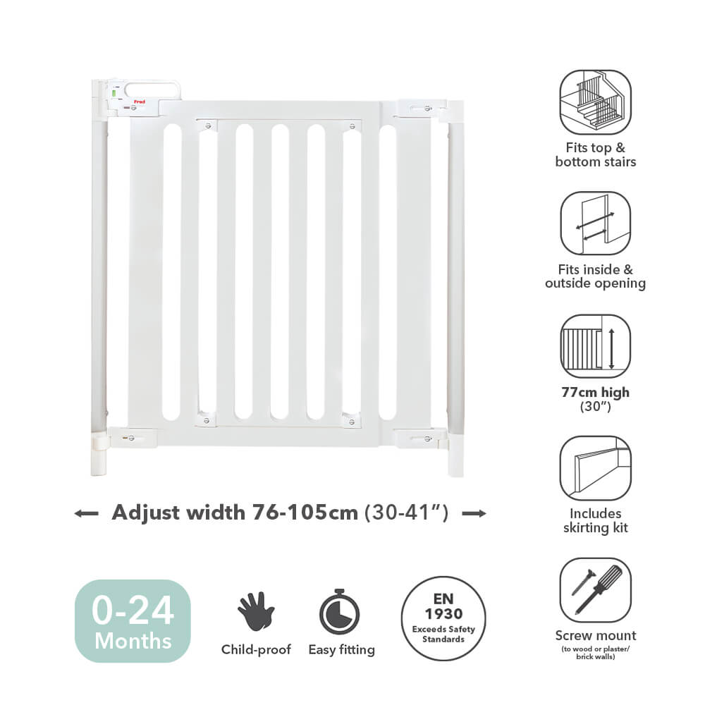 Fred Safety Screw Fit Wooden Stairgate