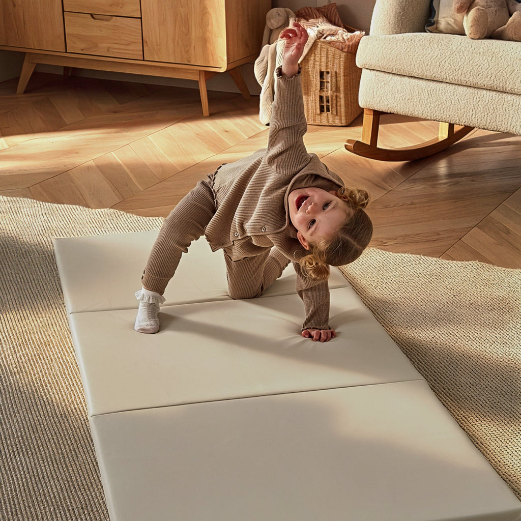 CuddleCo Soft Play 3-Fold Tumble Mat - Pebble