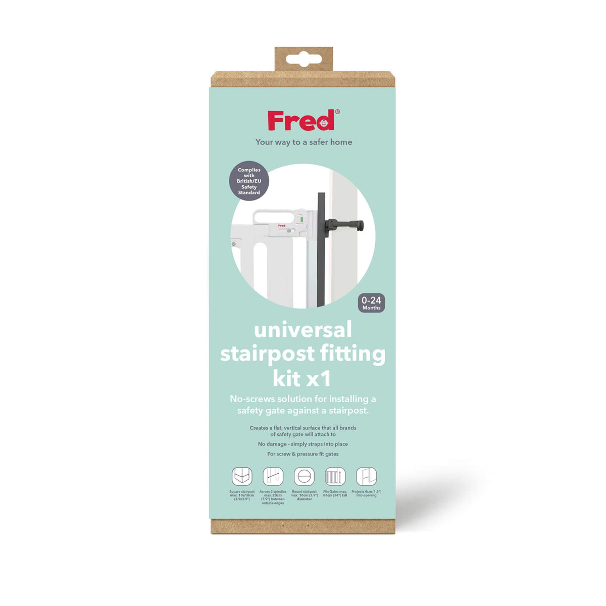 Fred Safety Universal Stairpost Fitting Kit - Dark Grey