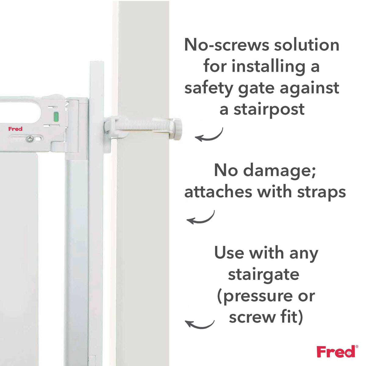 Fred Safety Universal Stairpost Fitting Kit - Pure White
