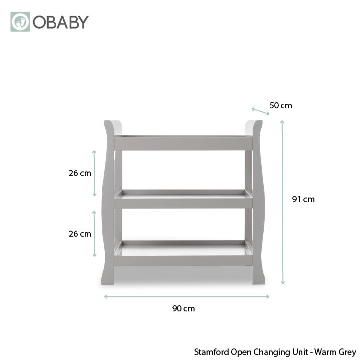 Obaby Stamford Space Saver Sleigh 2 Piece Room Set - Warm Grey