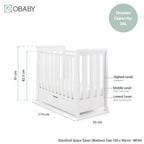 Obaby Stamford Space Saver Sleigh Cot & Cot Top Changer - White