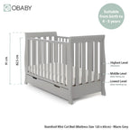 Obaby Stamford Mini Sleigh Cot Bed - Warm Grey