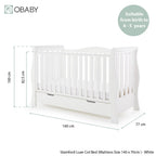Obaby Stamford Luxe Sleigh 2 Piece Room Set - White