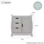 Obaby Stamford Luxe Sleigh 3 Piece Room Set - Warm Grey