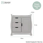 Obaby Stamford Sleigh Closed Changing Unit - Warm Grey