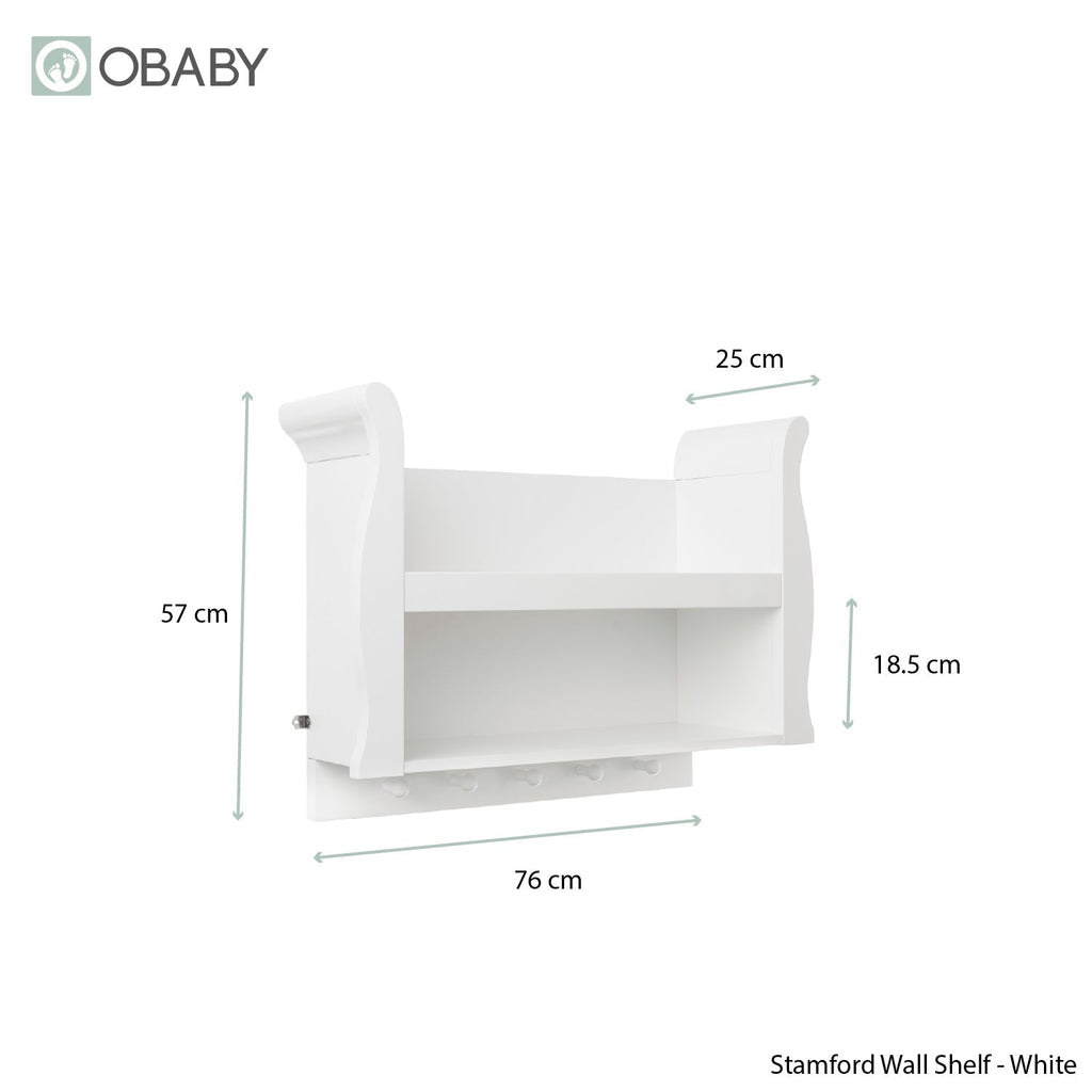 Obaby Stamford Sleigh Shelf - White