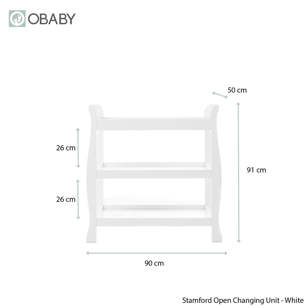 Obaby Stamford Space Saver Sleigh 2 Piece Room Set - White