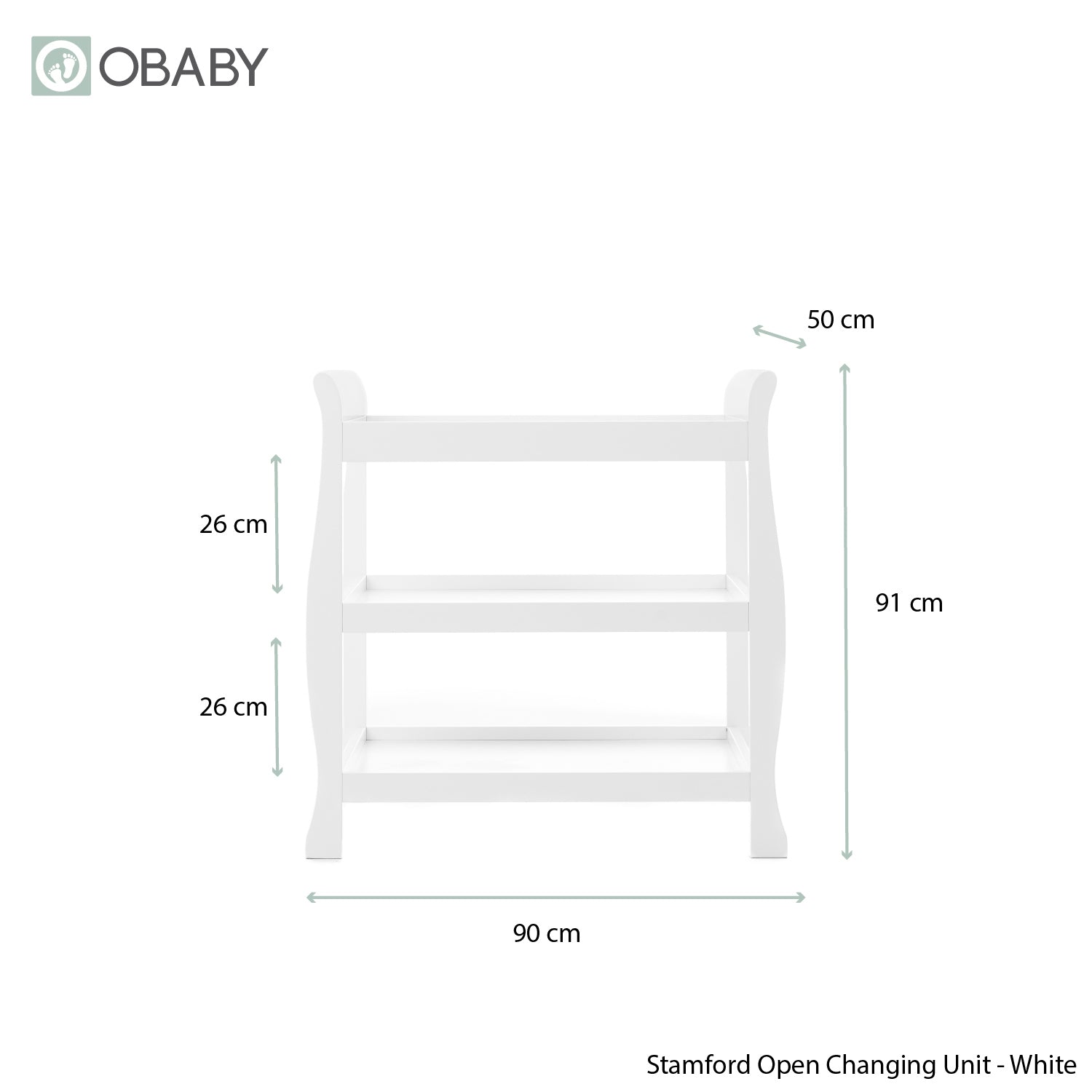 Obaby Stamford Space Saver Sleigh 2 Piece Room Set - White