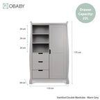 Obaby Stamford Luxe Sleigh 3 Piece Room Set - Warm Grey