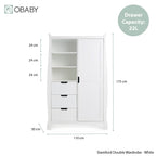 Obaby Stamford Luxe Sleigh 3 Piece Room Set - White