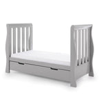 Obaby Stamford Luxe Sleigh Cot Bed - Warm Grey