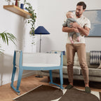 SnuzPod Studio Bedside Crib - Santorini Sky