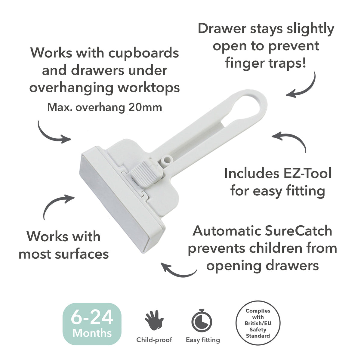 Fred Safety Top Drawer Catch (x2)