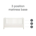Tutti Bambini Essentials Alba Mini Cot Bed, Mattress & Bedding Bundle - White