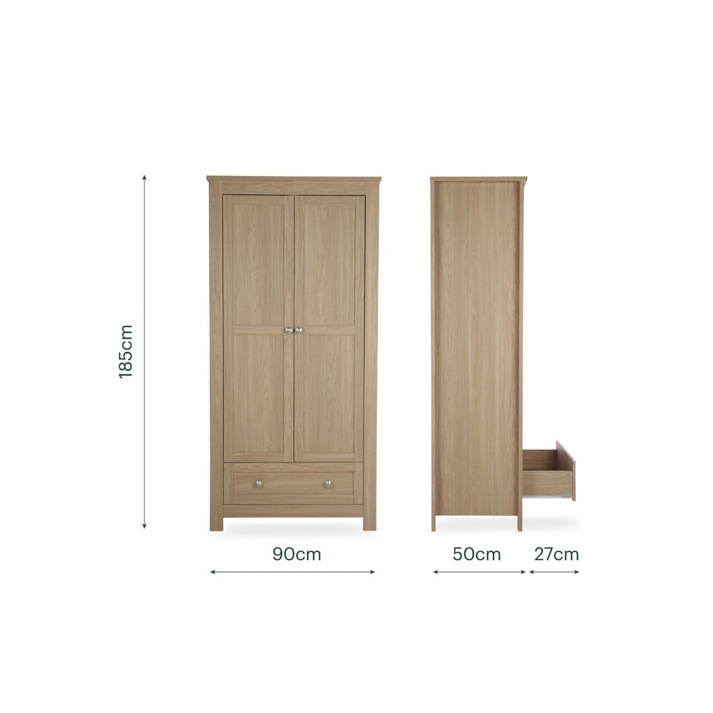 CuddleCo Burford 3 Piece Nursery Furniture Set - Oak