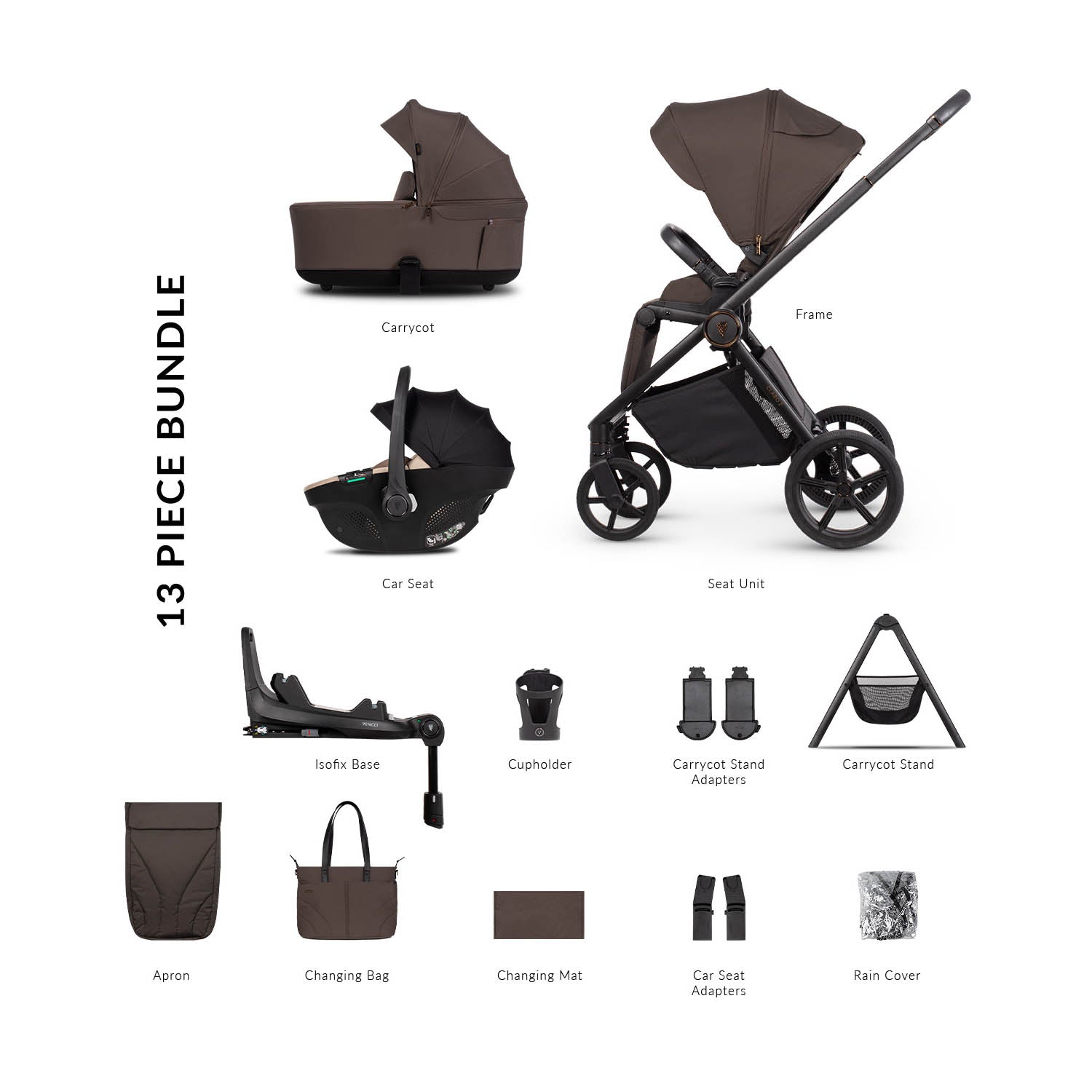 Venicci Claro 2 Ultimate 4in1 Tiago Plus Bundle - Chocolate