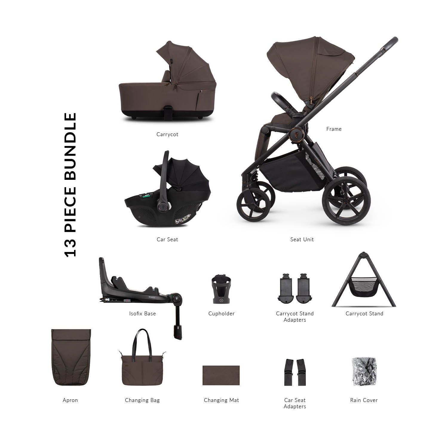 Venicci Claro 2 Ultimate 4in1 Tiago Plus Bundle - Chocolate