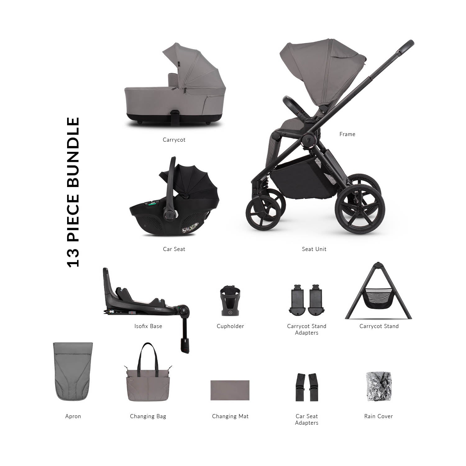 Venicci Claro 2 Ultimate 4in1 Tiago Plus Bundle - Fog
