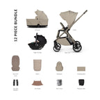 Venicci Tila 12 Piece Comfort 3in1 Tiago Bundle - Latte