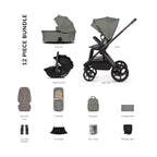 Venicci Upline 3 Comfort 3in1 Tiago 360 Car Seat Bundle - Aloe