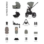 Venicci Upline 3 Ultimate 4in1 Plus Tiago Car Seat & 360 Base Bundle - Aloe