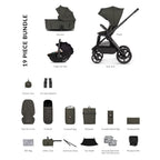 Venicci x Hunter Upline 3 Comfort 3in1 Tiago 360 Car Seat Bundle - Dark Olive