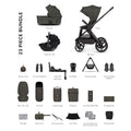 Venicci x Hunter Upline 3 Ultimate 4in1 Plus Tiago Car Seat & 360 Base Bundle - Dark Olive