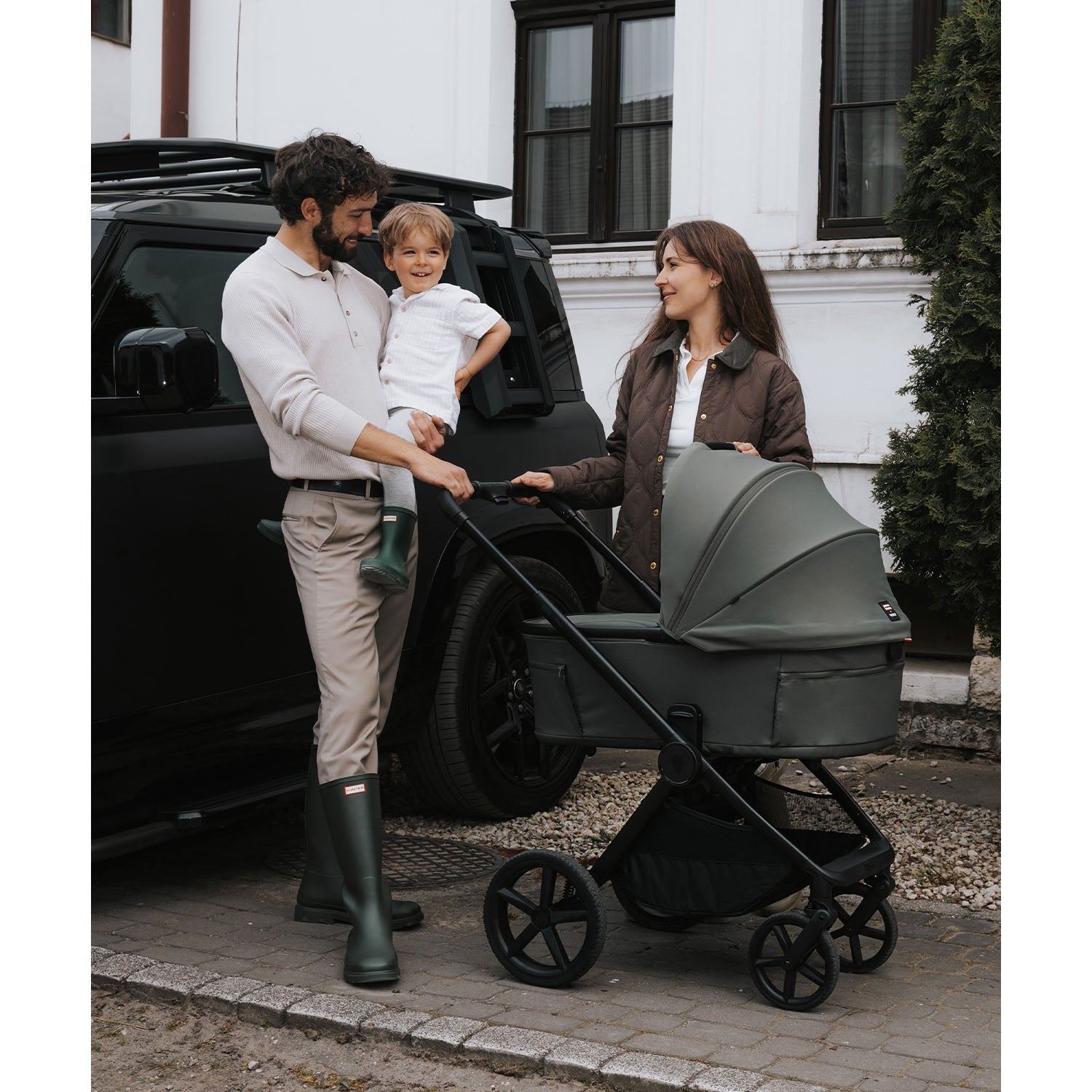 Venicci x Hunter Upline 3 Comfort 3in1 Tiago 360 Car Seat Bundle - Dark Olive