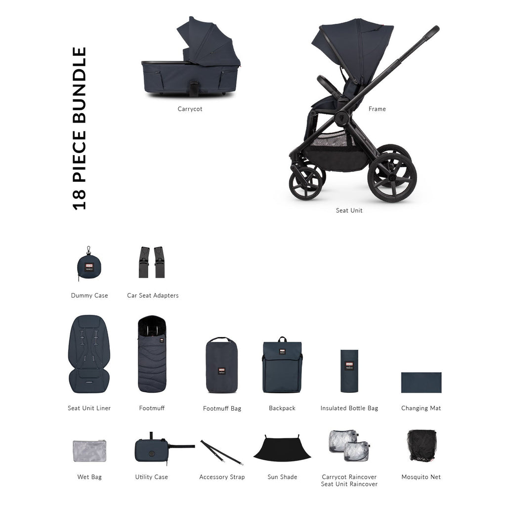 Venicci x Hunter Upline 3 Essential 2in1 Accessory Bundle - Navy