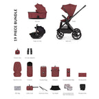Venicci x Hunter Upline 3 Comfort 3in1 Tiago 360 Car Seat Bundle - Red