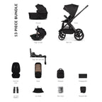 Venicci Upline 3 Luxury 4in1 Tiago Car Seat & 360 Base Bundle - Onyx