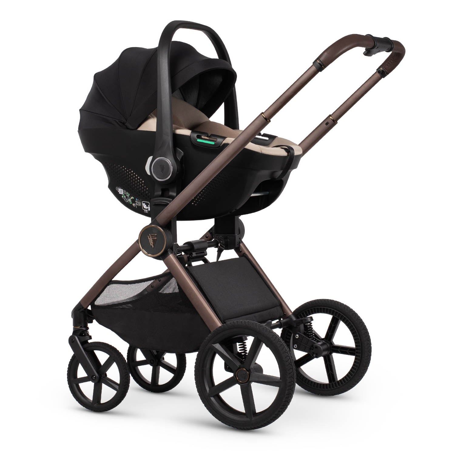 Venicci Upline 3 Luxury 4in1 Tiago Car Seat & 360 Base Bundle - Sand
