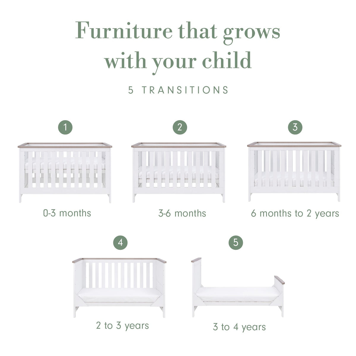 Tutti Bambini Verona Cot Bed - White & Oak