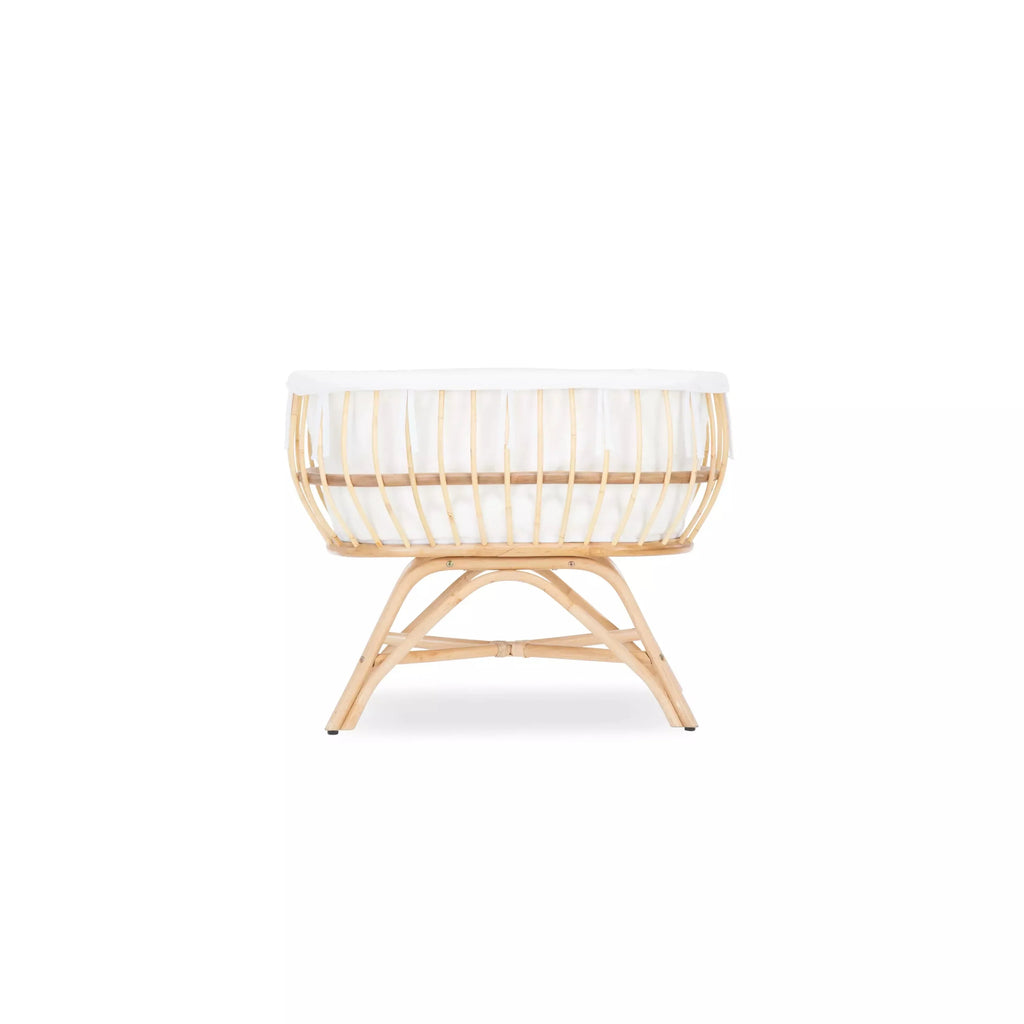 CuddleCo Aria Rattan Crib - Natural