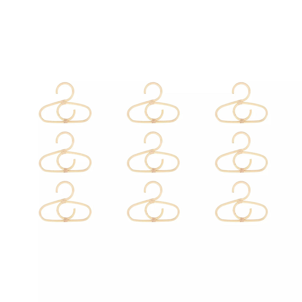 CuddleCo Aria Set of 9 Hangers - Rattan