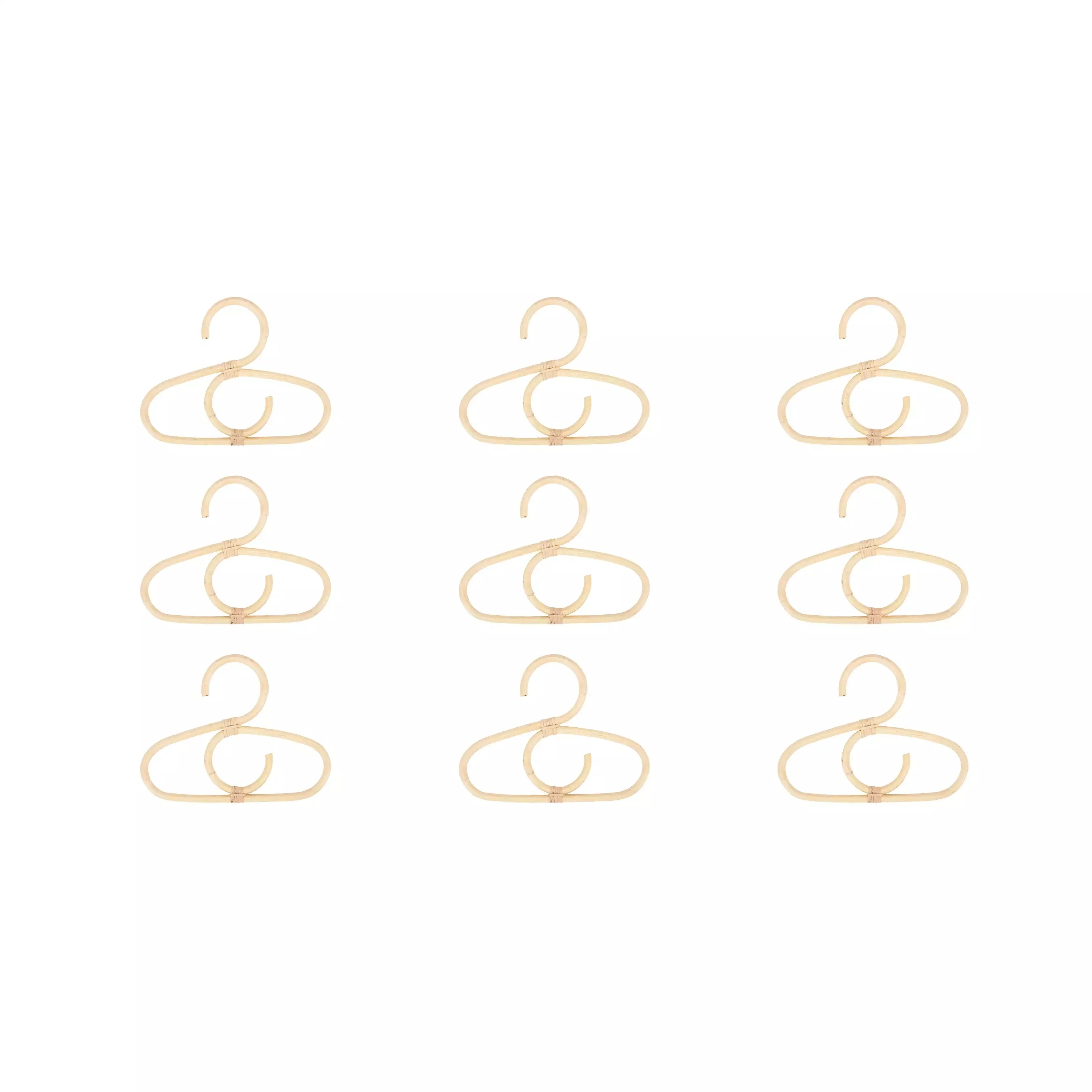 CuddleCo Aria Set of 9 Hangers - Rattan