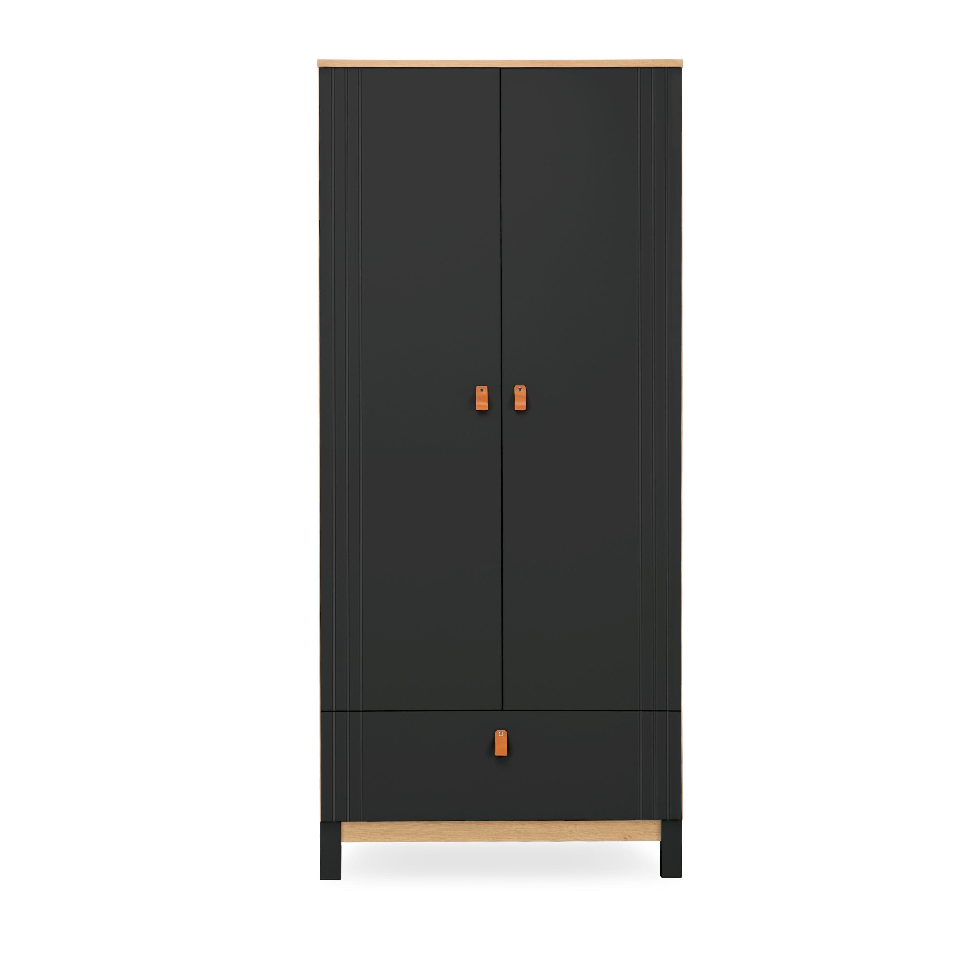 CuddleCo Rafi Nursery Wardrobe - Oak & Black