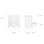 CuddleCo Clara 3 Drawer Dresser Changer - White