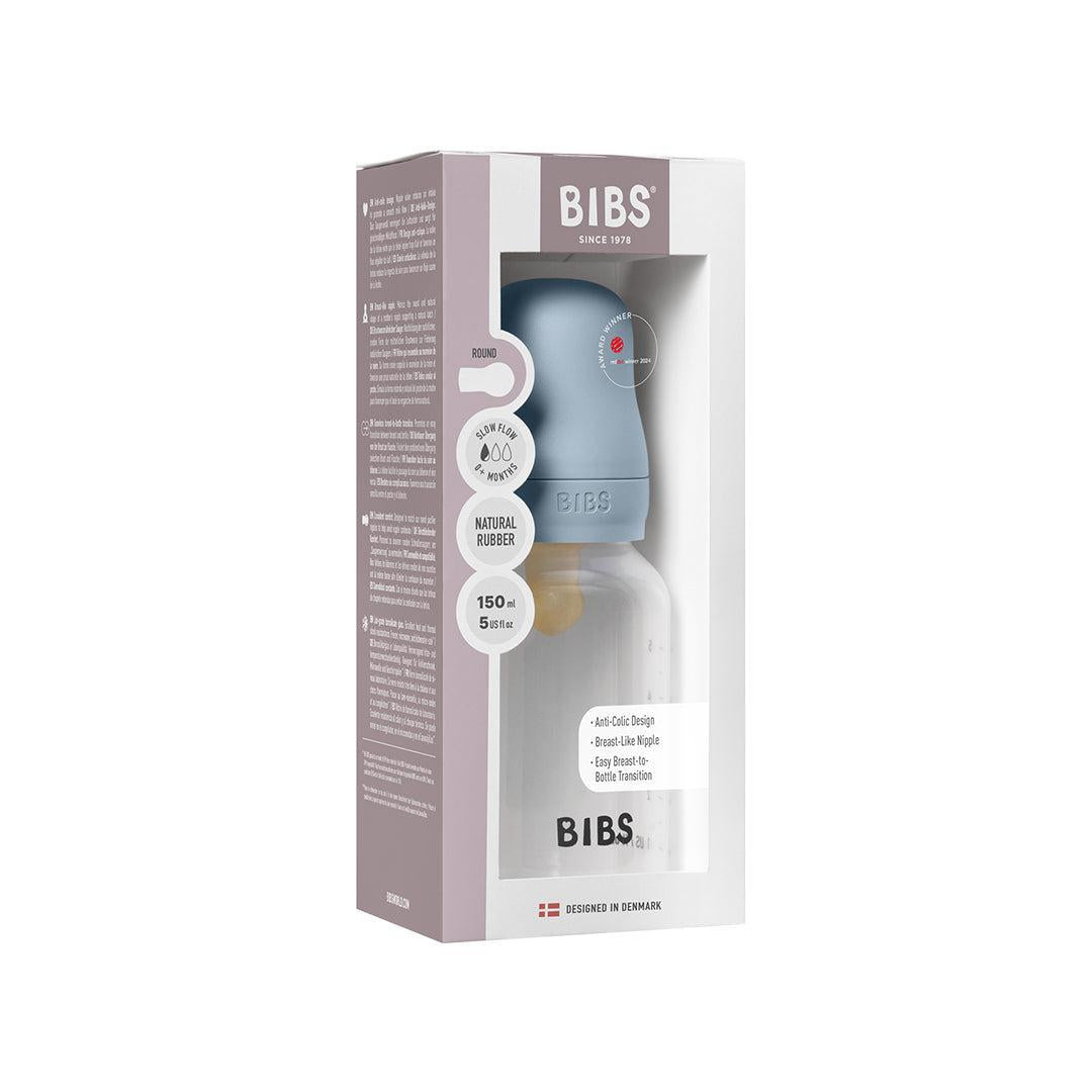 BIBS Medium Flow Baby Bottle Latex - Baby Blue