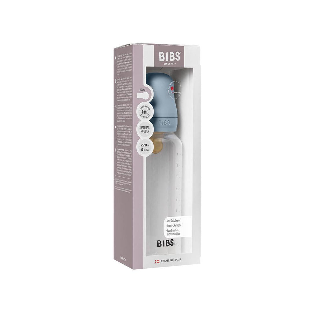 BIBS Medium Flow Baby Bottle Latex - Baby Blue