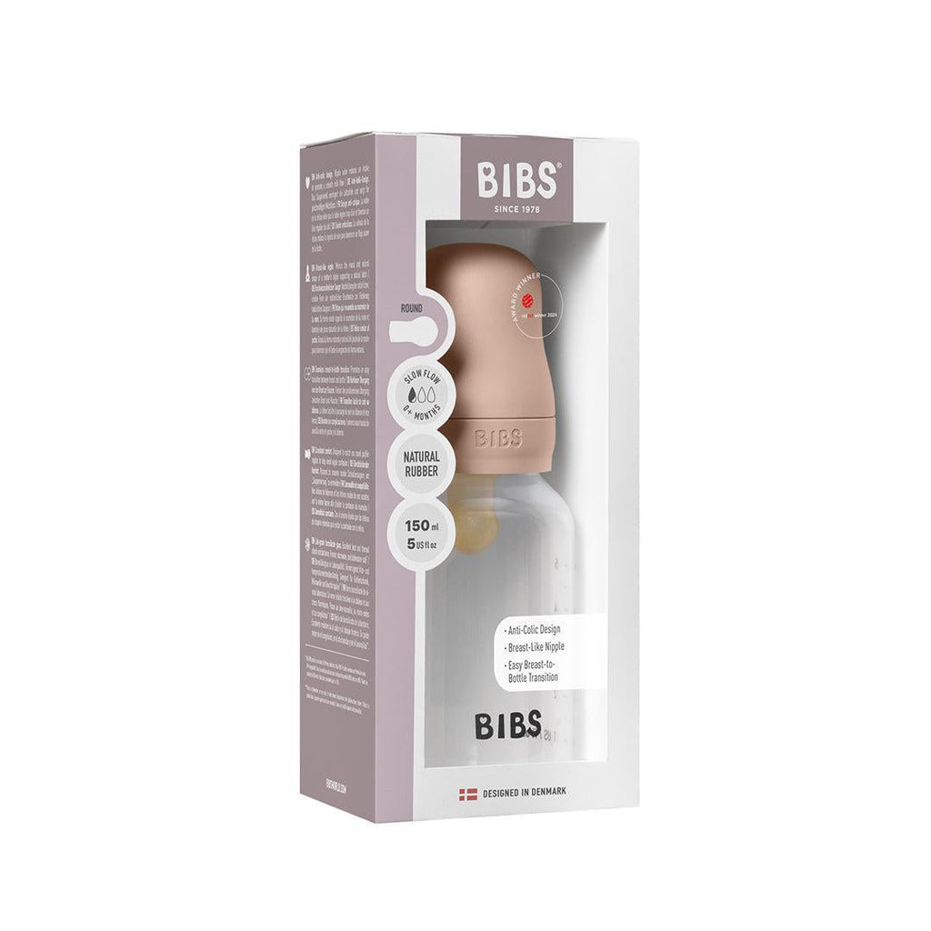 BIBS Medium Flow Baby Bottle Latex - Blush