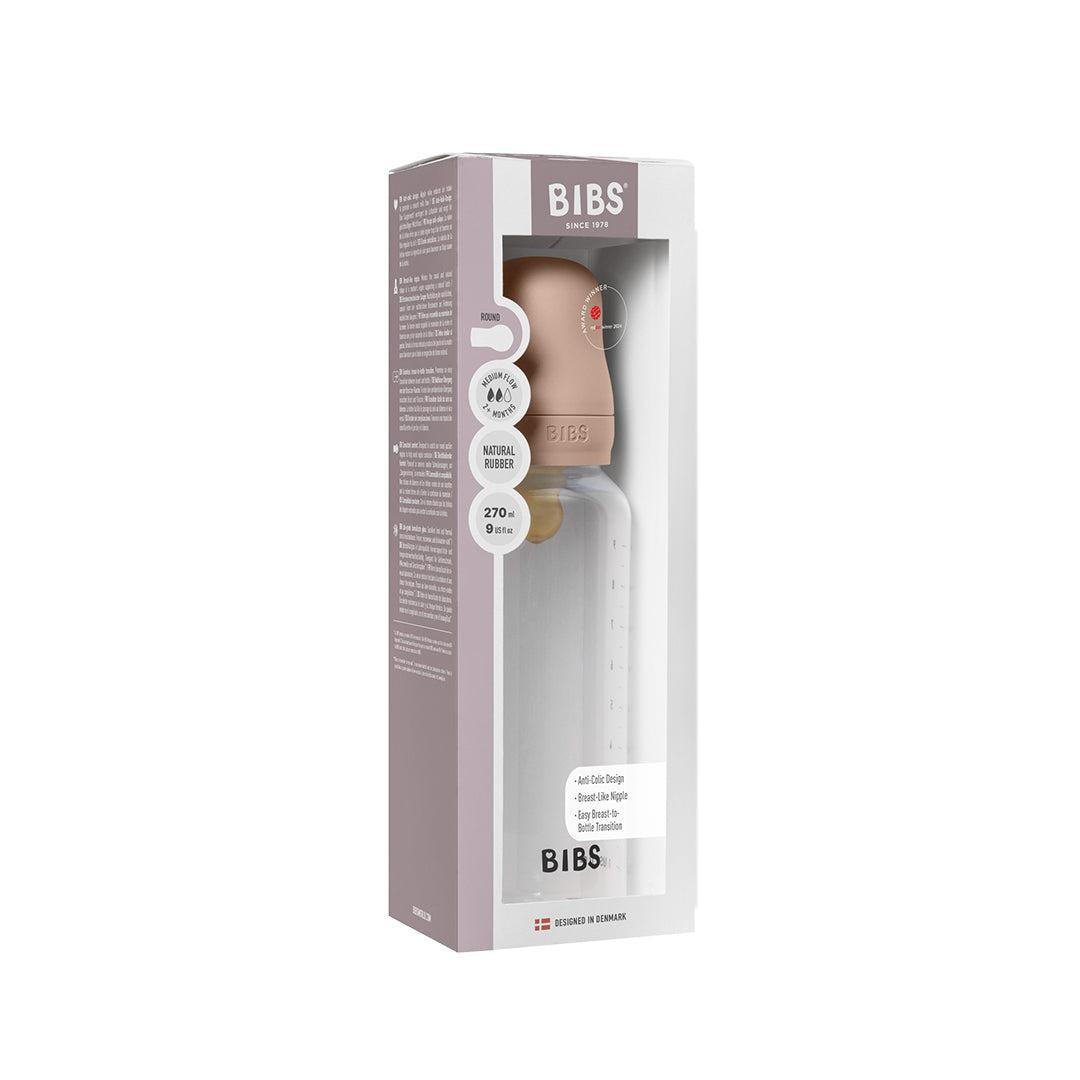 BIBS Medium Flow Baby Bottle Latex - Blush